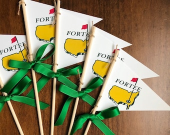 FORTEE Pennant flags 40th birthday, golf holes, travelled places, golf courses