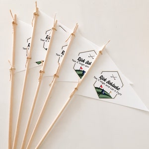 Your own logo Pennant flags, golf holes, travelled places, golf courses, table numbers