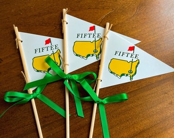 FIFTEE Pennant flags 50th birthday, golf holes, travelled places, golf courses