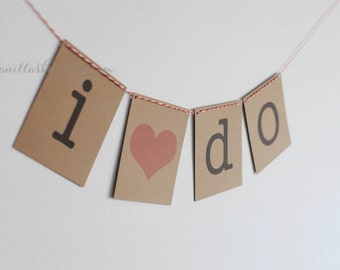 FREE SHIPPING - "i do" bunting banner wedding Photo Prop