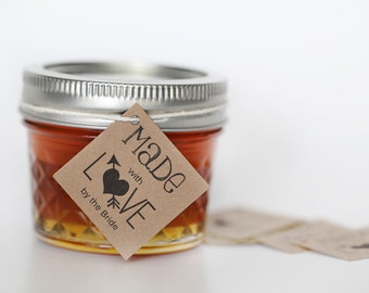 Made with Love - favor homemade jam jelly honey tags