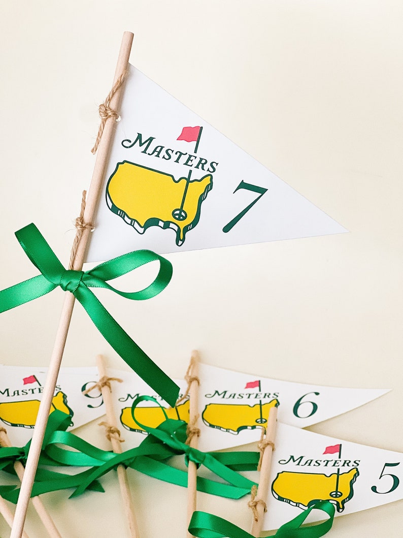 MASTERS table numbers golf flags, birthday, golf holes, travelled places, golf courses image 1