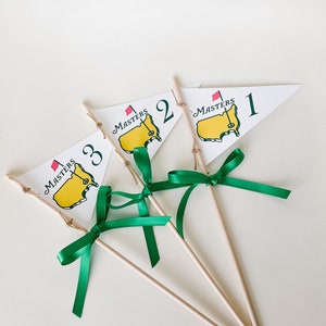 MASTERS table numbers golf flags, birthday, golf holes, travelled places, golf courses image 2