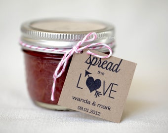 Spread The Love - favor jam jelly tags