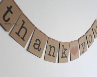 FREE SHIPPING - "thank you" bunting banner-Photo Prop