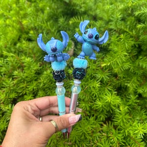 STITCH beaded pens , characters , disney ,cute pens, elevate your station at work or at the office with thes unique pens.