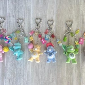 Care Bears Keychain, Beaded Purse Charm