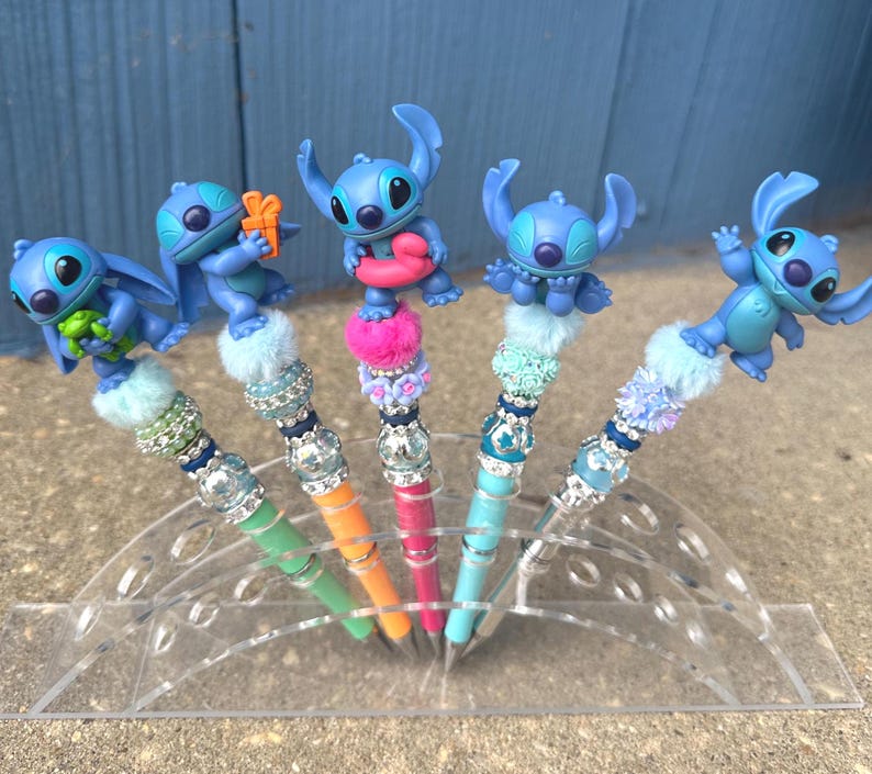 STITCH beaded pen , characters , elevate your station at work or at the office with the unique image 1