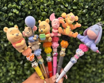 Winnie the pooh & friends beaded  pens.