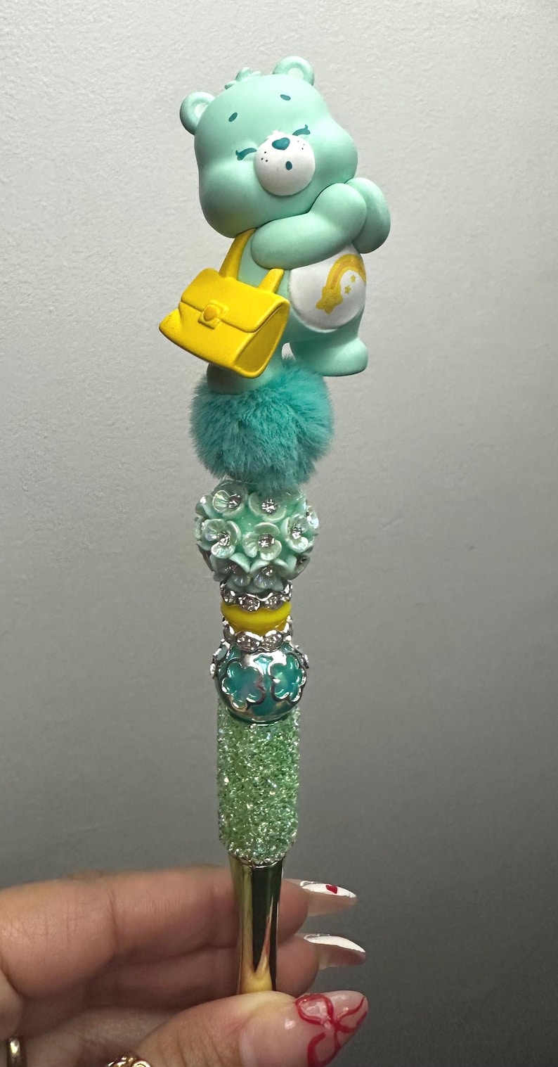 CARE BEARS GLAM beaded pens , characters , elevate your stationary station. image 5