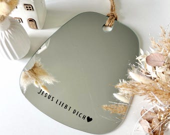 Pegatinas cristianas para espejos: decoración para el hogar, el coche y el espejo. Pegatinas de vinilo «Jesús te ama» con mensaje de fe como regalo.