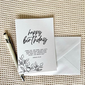 Digital birthday card portrait format | God&#39;s blessing on your birthday | Christian card with flowers | Cards to print | Congratulations card