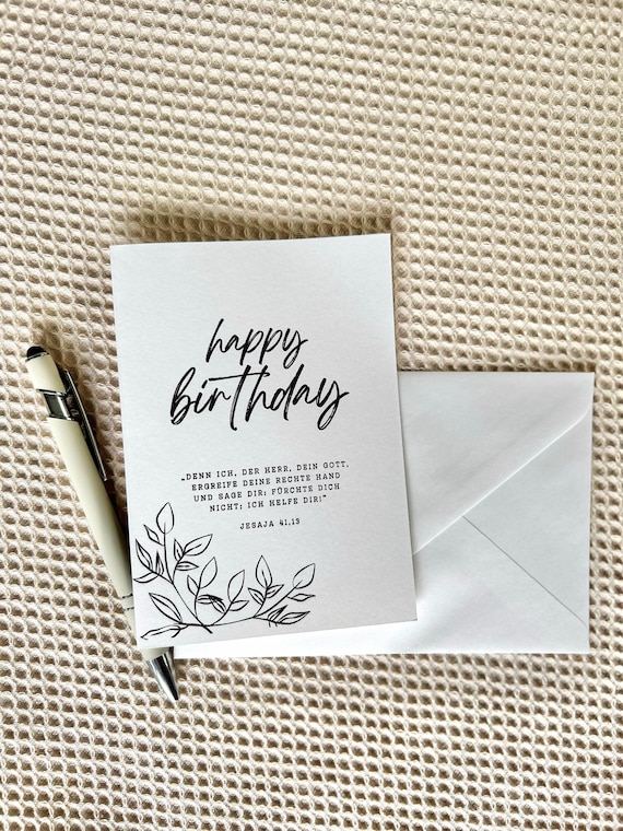 Digitale Geburtstagskarte Hochformat | Gottes Segen zum Geburtstag | Christliche Karte mit Blumen | Karten zum ausdrucken | Glückwunschkarte