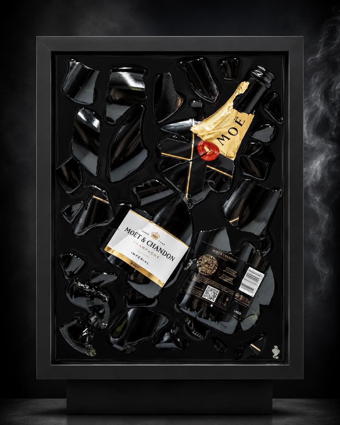 Broken Bottle Art Moet - Etsy
