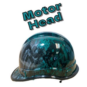 Maßgeschneiderter Hydro Dipped Hard Hat – Motor Mechanisches Design – Einzigartiger Schutzhelm – Cooles PSA Geschenk für Bauarbeiter