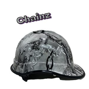 Custom Hydro Dipped Hard Hat - Ketten-Design - Einzigartiger Schutzhelm - Cooles PSA Geschenk für Bauarbeiter