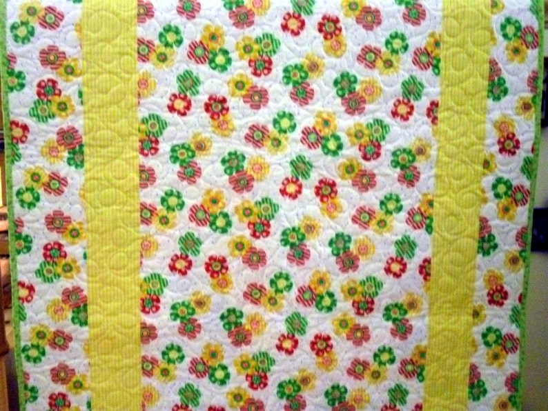 Baby Quilt Bright Graham Crackers in Lime and Hot Brights Etsy