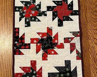 Holiday Holly Berry Tree Farm Quilted Table Runner