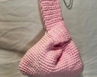 Crochet Knot Wrist Bag - Pink