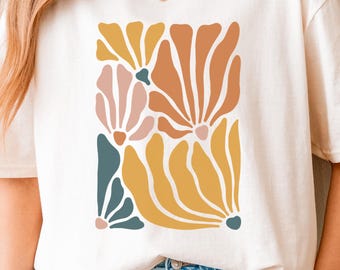 Retro Floral T-Shirt: Groovy Flower Power, Boho Style