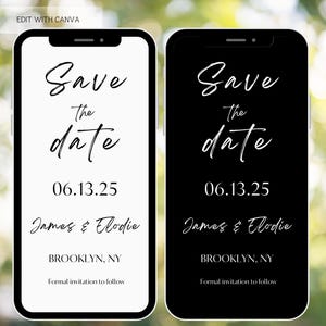 Digital Invite Electronic Save the Date, Minimal Save the Date E-invite Template, Electronic Save the Date Digital, Download Text Message