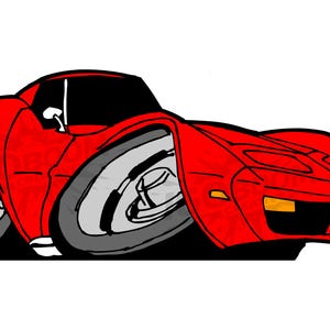 C3 Corvette Stingray Cartoon Vector (SVG)