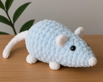 Padrão de rato de crochê fácil e fofo, Pelúcias de rato de crochê, Padrão de rato de crochê, Ratinho amigurumi, Padrão de animal de crochê