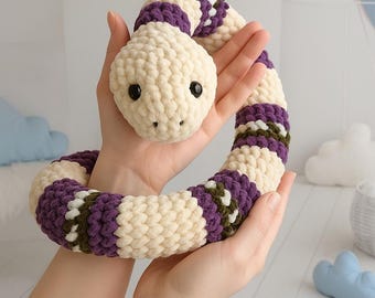 Facile sans couture amigurumi modèle de serpent au crochet, peluches serpent mignon, lot de motifs serpent amigurumi, motif serpent