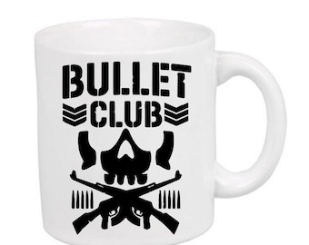 Bullet Club Wrestling White Mug Cup Coffee Home Decor Wrestler Fan