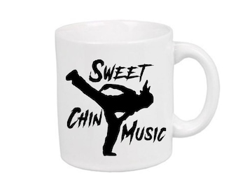 Sweet Chin Music Shawn Michaels Wrestling White Mug Cup Coffee Home Decor Wrestler Fan