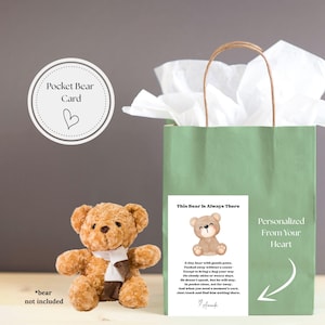 Pocket Bear Hug Card Template: Printable Token Gift (Digital Download)