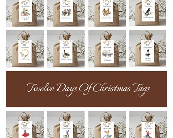 12 Days Of Christmas Tags: Holiday Gift Tag (Printable Template)