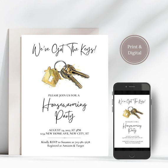 Housewarming Party Invitation: Editable New Home Invite (Digital Invitation Template) 4x6, 5x7