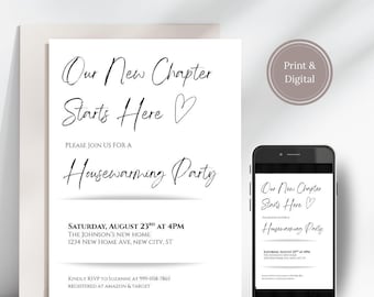 Housewarming Party Invitation: Editable New Home Invite (Digital Invitation Template) 4x6, 5x7