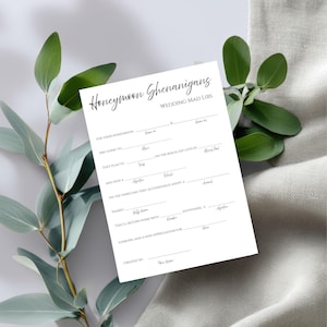 Hochzeit Mad Libs Druckbare Mad Libs Hochzeitsaktivitäten Hochzeitsdetails Hochzeitspuzzle Hochzeitsspiel Hochzeitsandenken Hochzeitsspielkarten