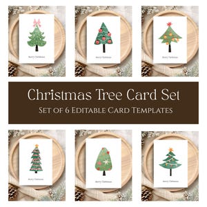 Christmas Cards: Editable Christmas Tree Theme (Printable Template) 4x6, 5x7