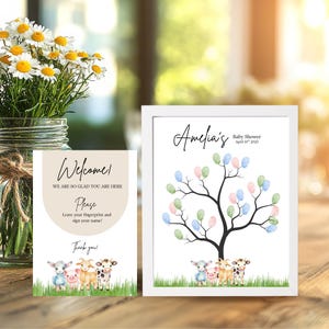 Fingerprint Tree Baby Shower Guest Book Alternative Guest Book Ideas Baby Shower Sign Baby Shower Decor Baby Shower Ideas