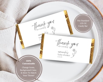 Candy Wrappers: Editable Baby Shower Favors (Printable Template)