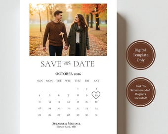 Imanes para guardar la fecha: Imprescindibles editables para bodas (Plantilla imprimible) 4x6