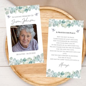 Funeral Card Funeral Cards Funeral Photo Funeral Memorial Printable Funeral Editable Funeral Printable In Loving Memory Card