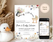 Baby Sprinkle Invite: Editable Garden Party Baby Shower (Digital Invitation Template) 4x6, 5x7