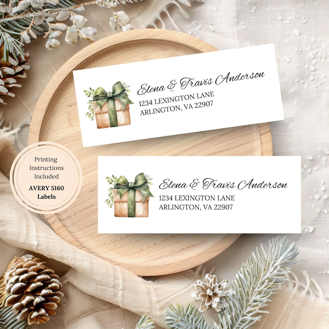 Christmas Return Address Labels: Editable Vintage Christmas Label