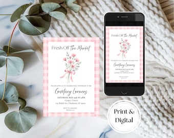 Frisch aus dem Markt Einladung Frisch aus dem Markt Brautdusche Einladung Frisch aus dem Markt Bachelorette Digital einladen