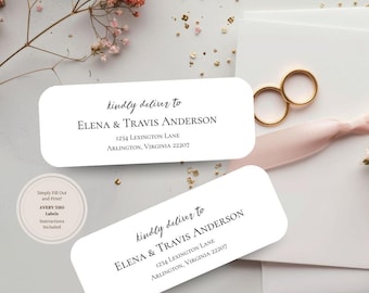 Etiquetas para direcciones de invitados a la boda: Imprescindibles para bodas (Plantilla editable e imprimible) AVERY 5160