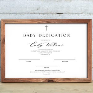 Baby Widmung Zertifikat Bearbeitbare Zertifikat Baby Hingabe Karte Baby Zertifikate Taufe Zertifikat Kirche Vorlage