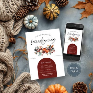 Friendsgiving Invitation Digital Friendsgiving Dinner Friendsgiving Party Invitation Printable Thanksgiving Day Templates Digital Invitation