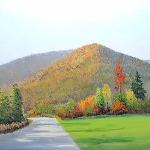 Mountain landscape painting, original oil.