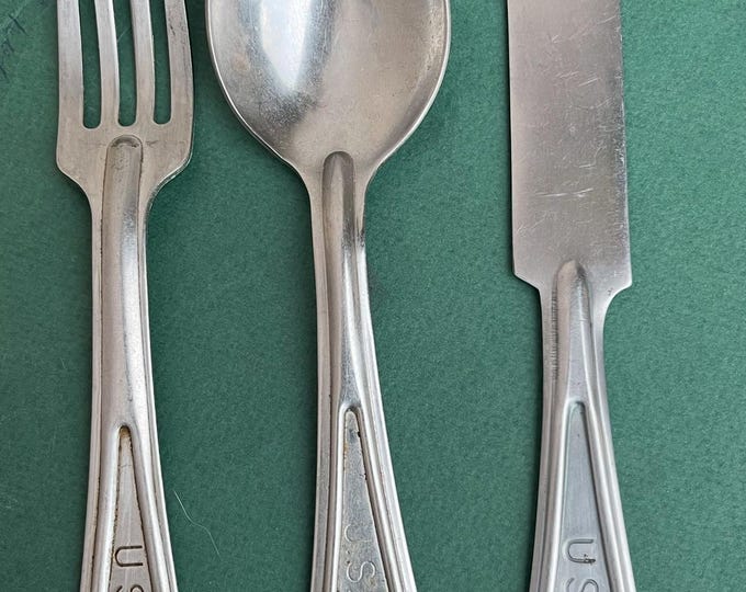 Vintage US Army Mess Kit Utensil Spoon Knife Fork Stainless Steel - Etsy