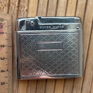 Vintage Lighter Silver Match Patent, Made in France 60’s, French Lighter for Collectors