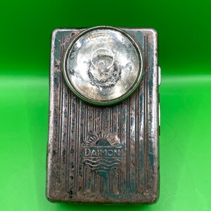 Vintage Daimon Flashlight, Collectible Flashlight, Made in Germany, Military Pocket Torch